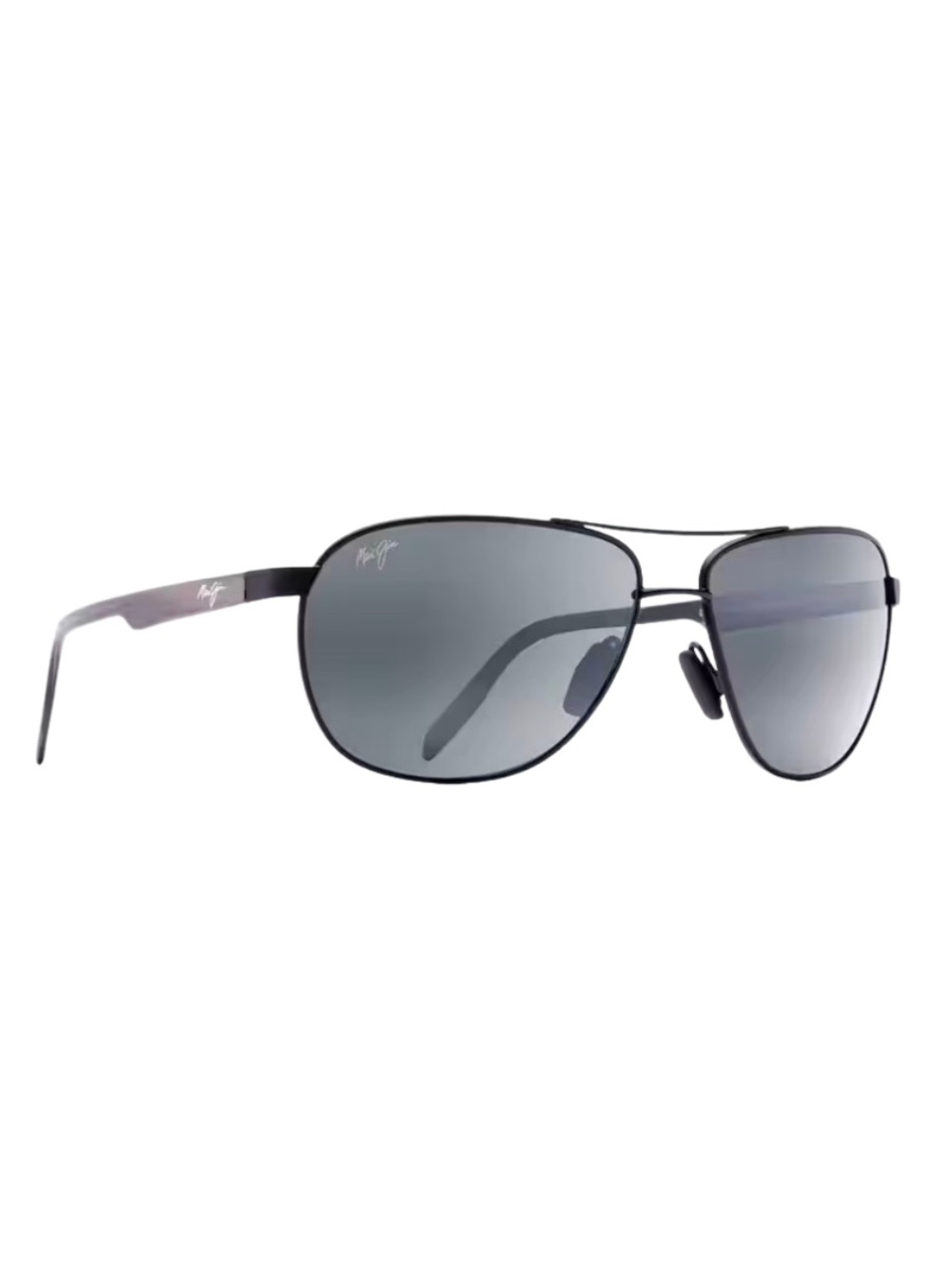 Maui Jim Castles Polarized Aviator Sunglasses, Matte Black/Neutral Grey